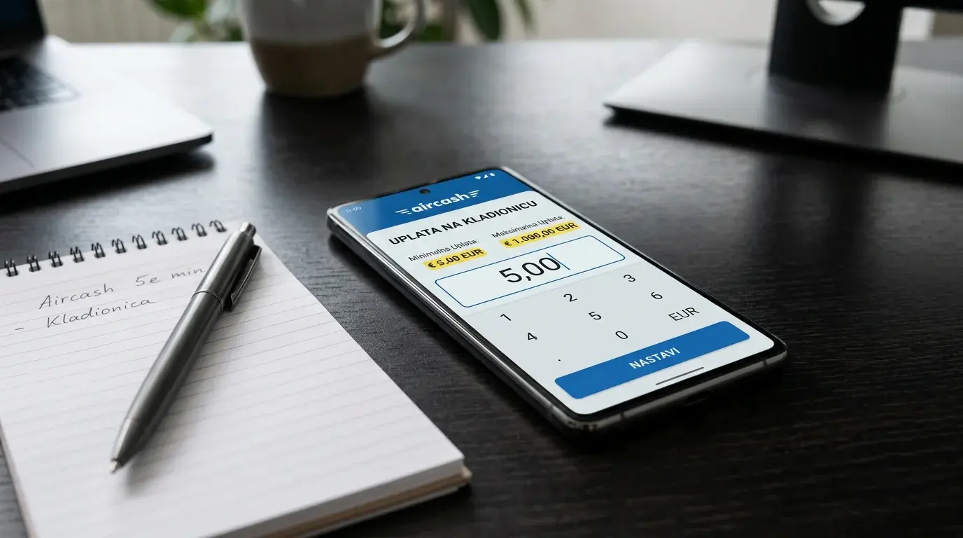 Aircash minimalni i maksimalni limiti za uplatu na kladionicu