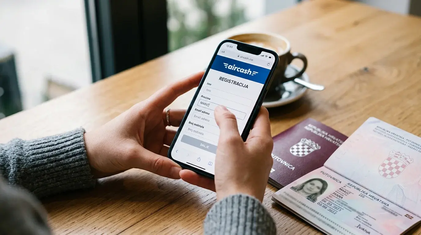 Aircash registracija za klađenje na mobilnom uređaju