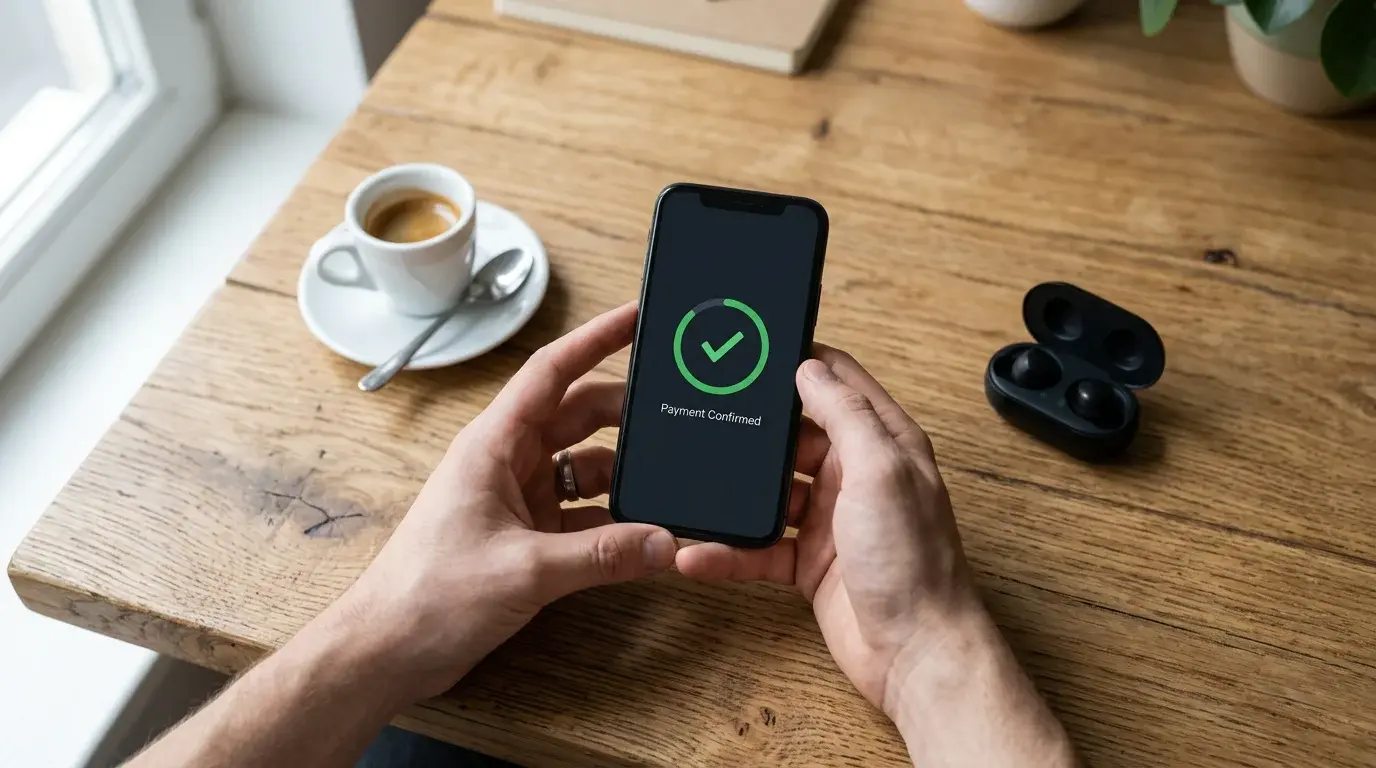 Aircash uplata na kladionicu putem mobilnog novčanika — potvrda transakcije na zaslonu